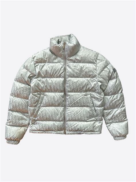 dior oblique puffer jacket silver|Dior oblique puffer jacket.